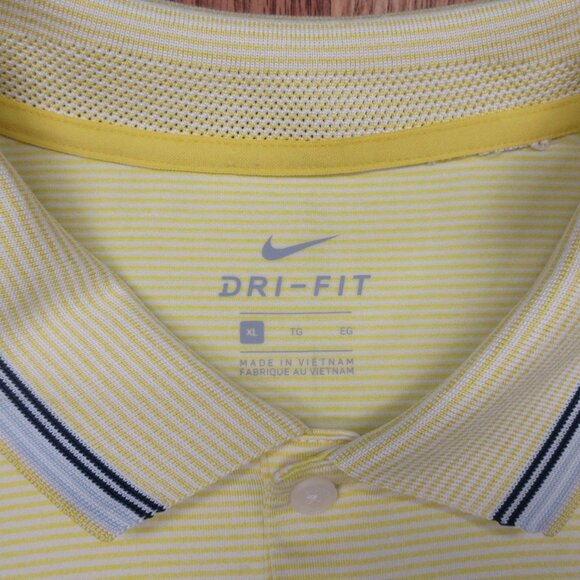 NIKE GOLF DRI-FIT TOUR REGULAR FIT POLY/SPANDEX SHIRT YELLOW Sz X-LARGE, XL - Picture 4 of 5
